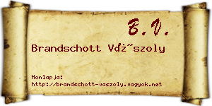 Brandschott Vászoly névjegykártya